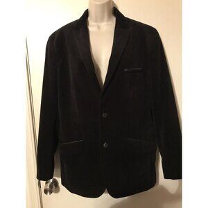 ALFANI Dinner Wedding Jacket Blazer SZ M39-41 Black Velvet Feel Slim Fit EUC